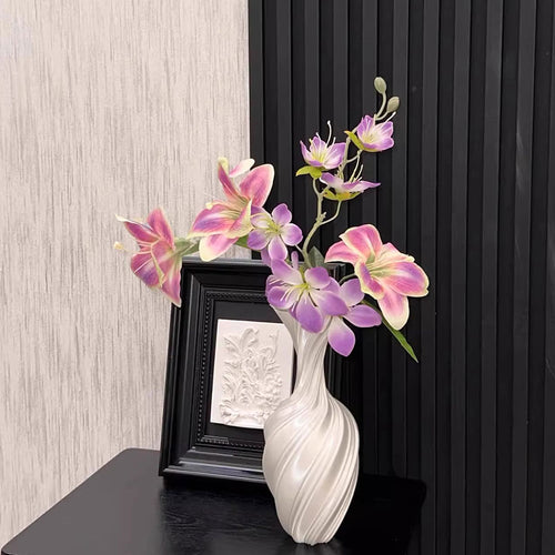 Nordic 3D abstract twist plastic flower vase for modern home decoration