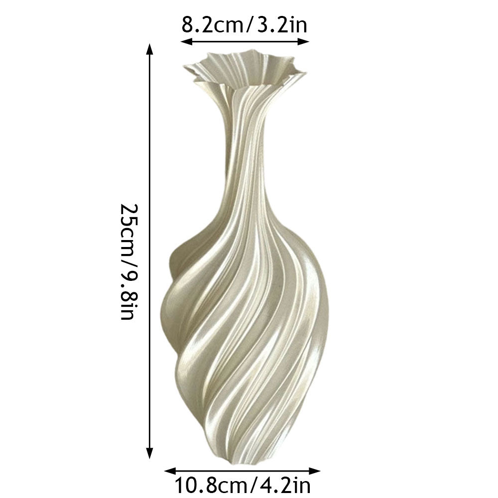 Nordic 3D abstract twist plastic flower vase for modern home decoration