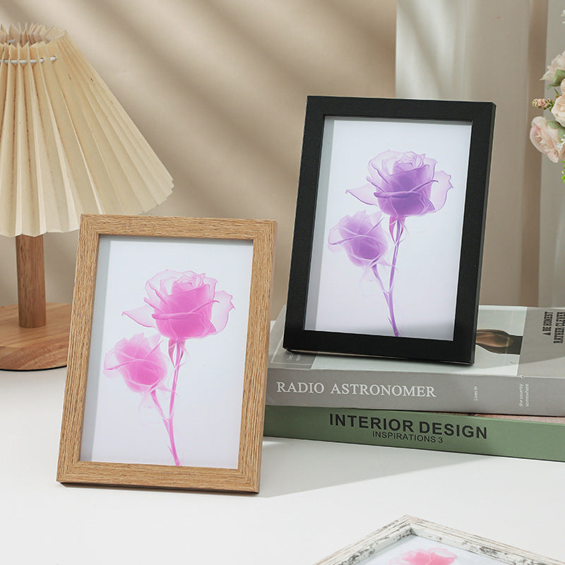 Wooden photo frame 10x15cm for wall hanging and table stand home decor